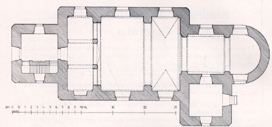 Kladruby - Kostel sv. Jakuba, půdorys z roku 1908.