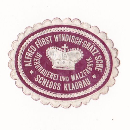 Papírová známka zámeckeho pivovaru Kladruby, která se cca od r.1850 používala k uzavírání pošty.