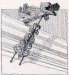 Tepaný chrlič na novém konventě. (Kresba z roku 1908)